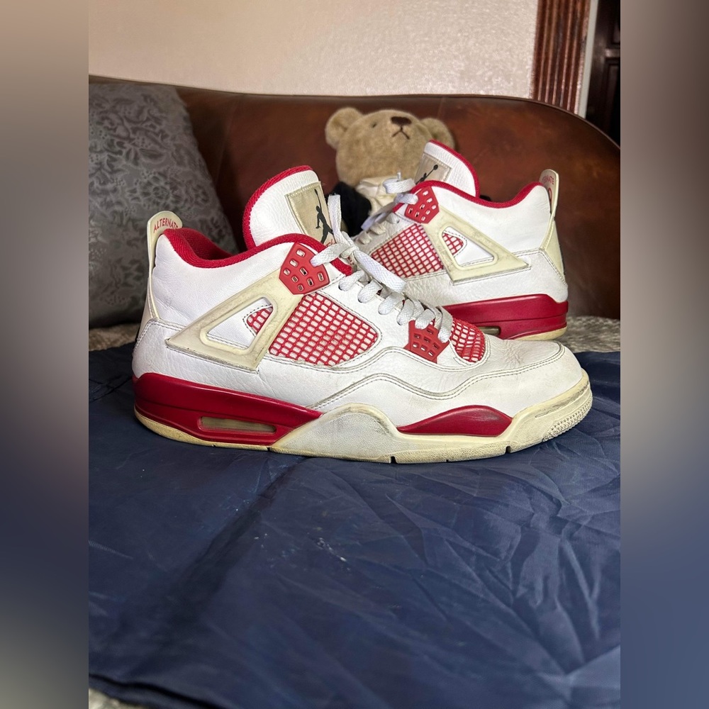 Nike Air Jordan 4 Retro Alternate 89 size 11.5 OG 308497–106 IV White Red